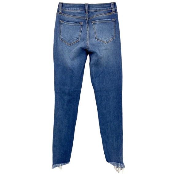 KANCAN Jeans Mid Rise Skinny Leg Denim Stretch, Distressed - Picture 2 of 6